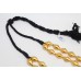 Traditional tribal 2 lines necklace silver wax beads gold plated